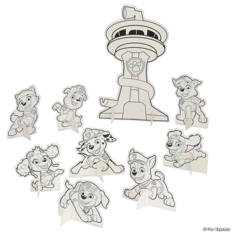 Paw Patrol 9pc Stand Up Colour-In Playset